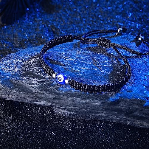Sasylvia 50pcs Evil Eye Bracelets Bulk Adjustable Lucky protection String Amulet Employee Appreciation Gift for small business wholesale Party Favors3