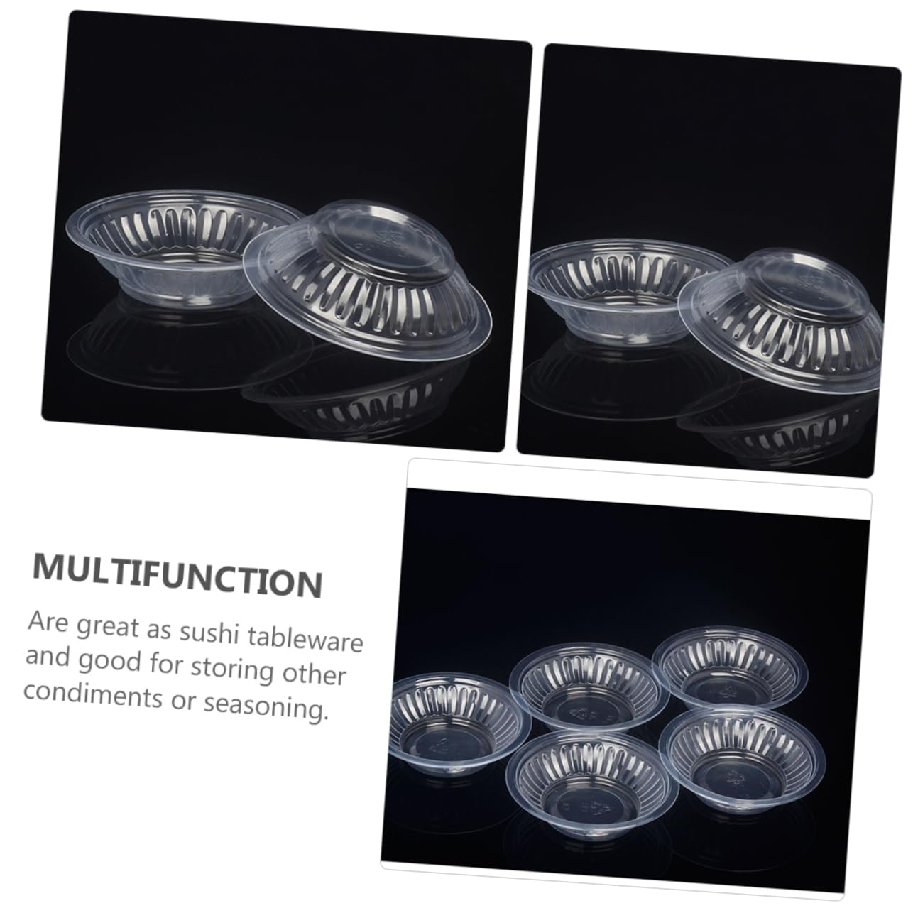 BRIGHTFUFU 30pcs Disposable Seasoning Dish Appetizer Tray Picnic Sauce Tray Shot Cups Seasoning Tray Condiment Dish Plate Pinch Bowls Mini Chip Dip Tray Serving Bowls Sauce Plate Plastic