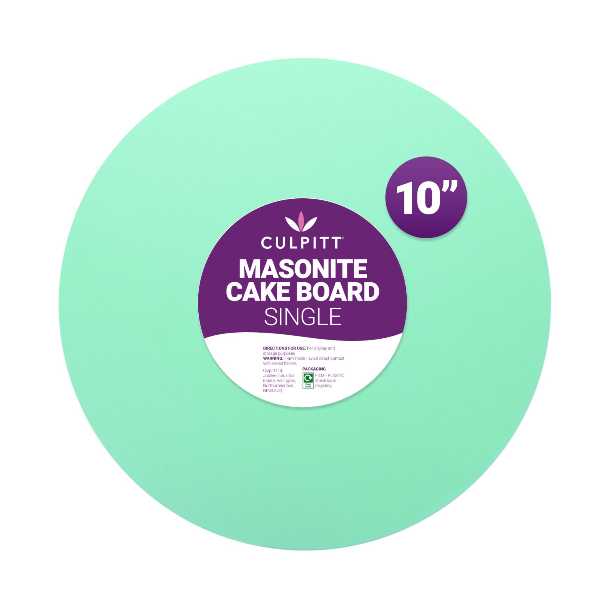Culpitt Matt Green Green 10" Masonite Cake Board, Extra Strong, Round, 5Mm Thick | | 254Mm | 10 Inch Round
