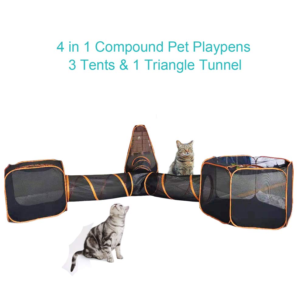 Tunnel Gioco per Gatti, casetta Portatile 4 in 1 per Animali Domestici,Pieghevole, per Divertimento, Esercizio e Gioco, Adatto per Conigli, Gattini e Cani