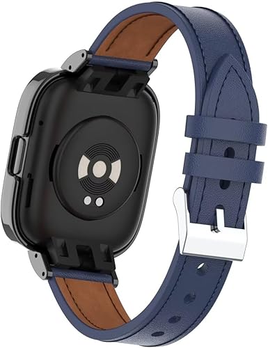 Vista 19 de Compatible con Xiaomi Redmi Watch 3 Bandas, Redmi Watch 3 Correa de repuesto de cuero Correa de pulsera con marco de metal para Xiaomi Redmi Watch 3