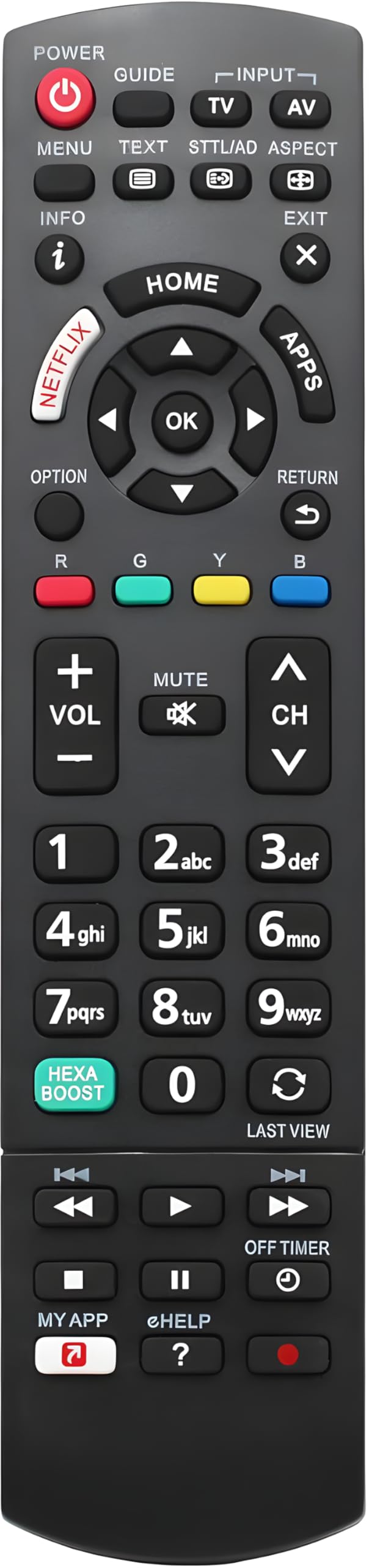 Universal Replacement TV Remote for Panasonic TVs TH-50PX60U TH-50PX75U TC-P50X1 TC-L32C3 TH-42PX75U TH-50PX80U