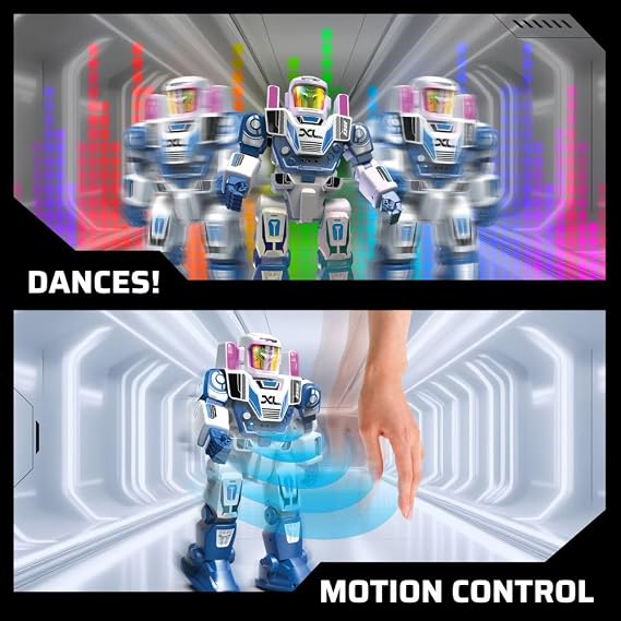SilverLit Programme A bot XL Large Robot Toy with 48 Commands, Remote Control, Motion Control, Dance Moves and More! Fun Interactive Toy for Kids, Silver