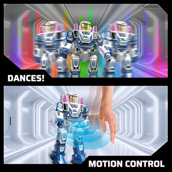 SilverLit Programme A bot XL Large Robot Toy with 48 Commands, Remote Control, Motion Control, Dance Moves and More! Fun Interactive Toy for Kids, Silver