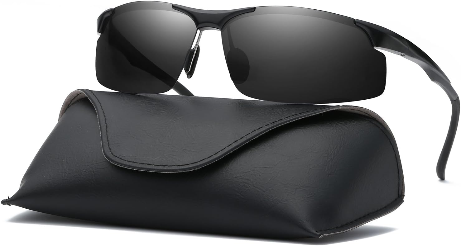 Ray Parker Sports Designer Fashion Driving Superlight Half Frame with Polarized Lenses for Men Sunglasses RP8003