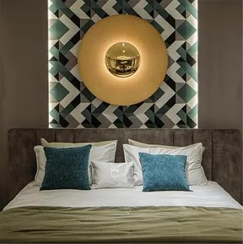 Modern Round Wall Lamp Living Room Bedside LED Sconce Light Bedroom Loft Nordic Designer Home Decor Wall Lighting White, 40CM 15.6