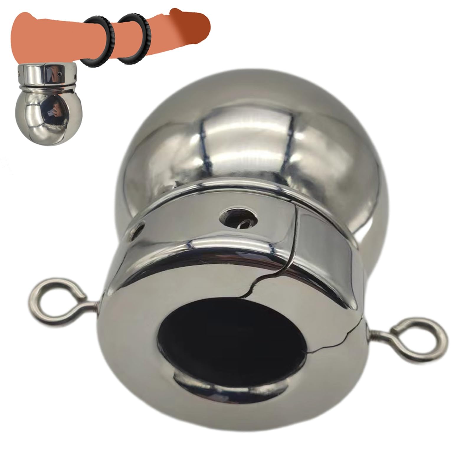 Schwerer Edelstahl Hodenring CBT Ball Stretcher Metall Hodensack Dehnen Hoden Anhänger Hodengewicht Cock Ringe Penistraining Ejakulation verzögern SM Erotik Bondage Sexspielzeug for Männer