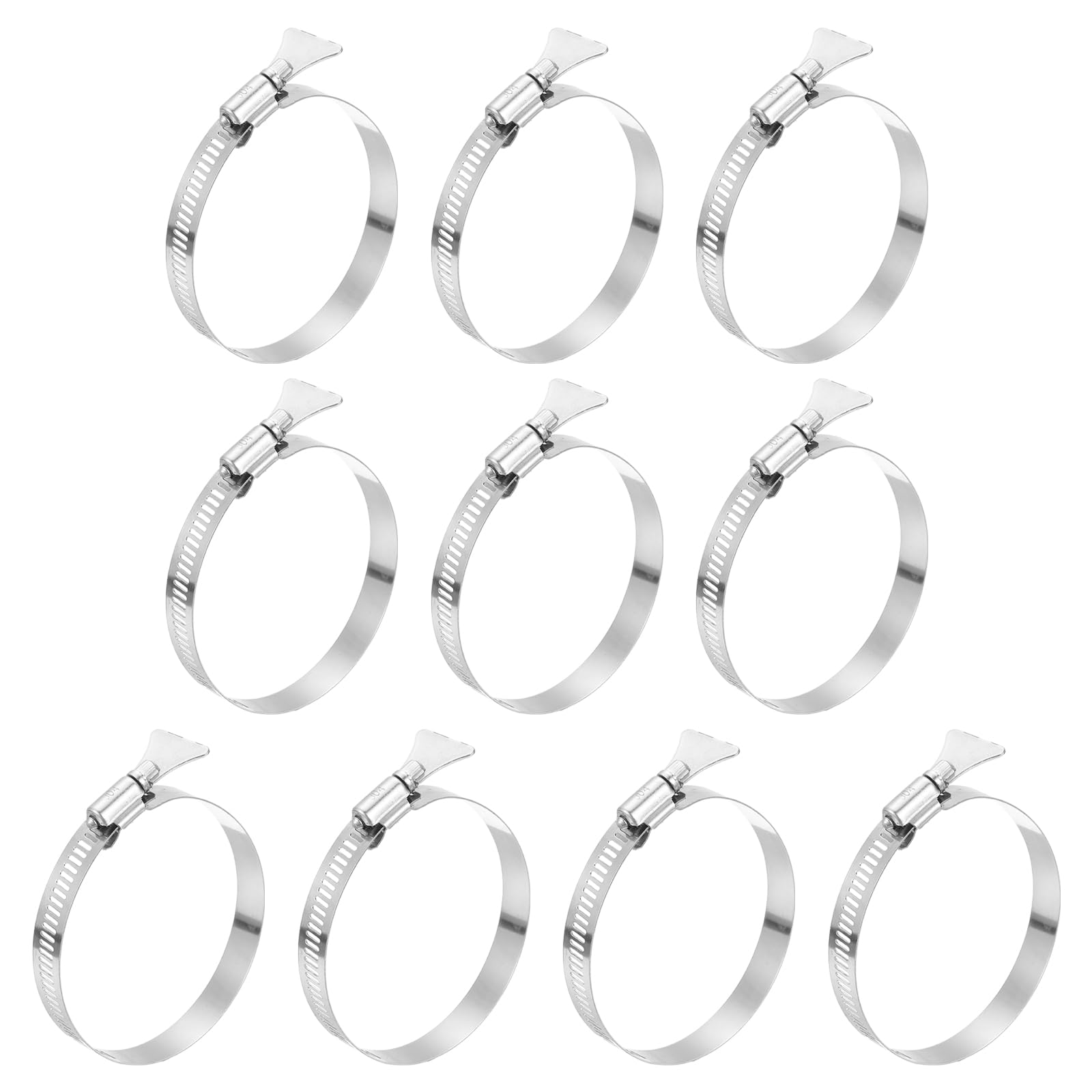 sourcing map 10pcs Hose Clamps 72-95mm(2.8"-3.7") Adjustable 304 Stainless Steel Worm Gear Hose Clips Assortment Kit for Plumbing Dryer Vent Automotive Dust Collector