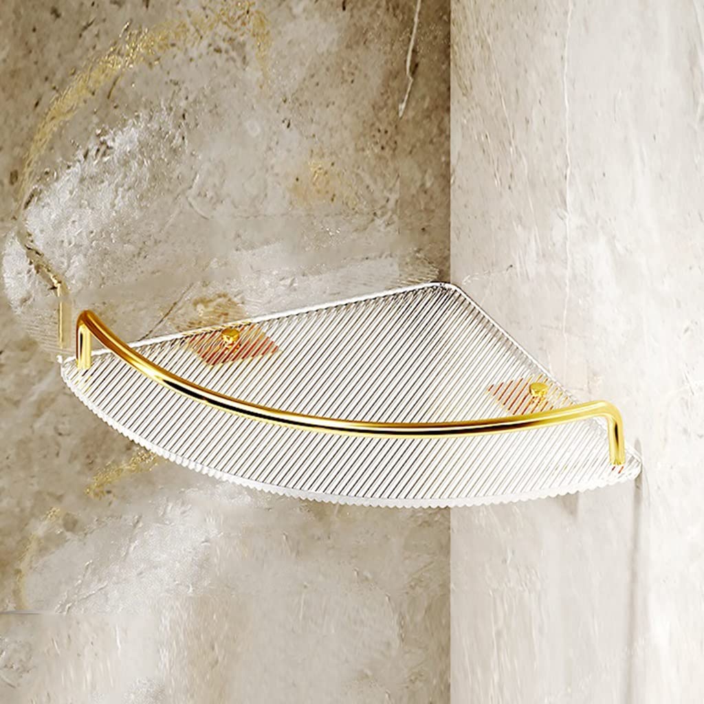 Multifunctional Corner Shower Caddy Light Bathroom Shelf Floating Shelves Wall-Mounted Bathroom Vanity Cosmetics Triangular Storage Rack Kitchen Holder