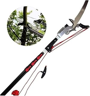 Sierras de pértiga telescópicas, podadora de árboles telescópica profesional, sierra de podar extensible para jardinería, paisajismo, podadora de ramas con hoja de acero templado (color: rojo, tamañ