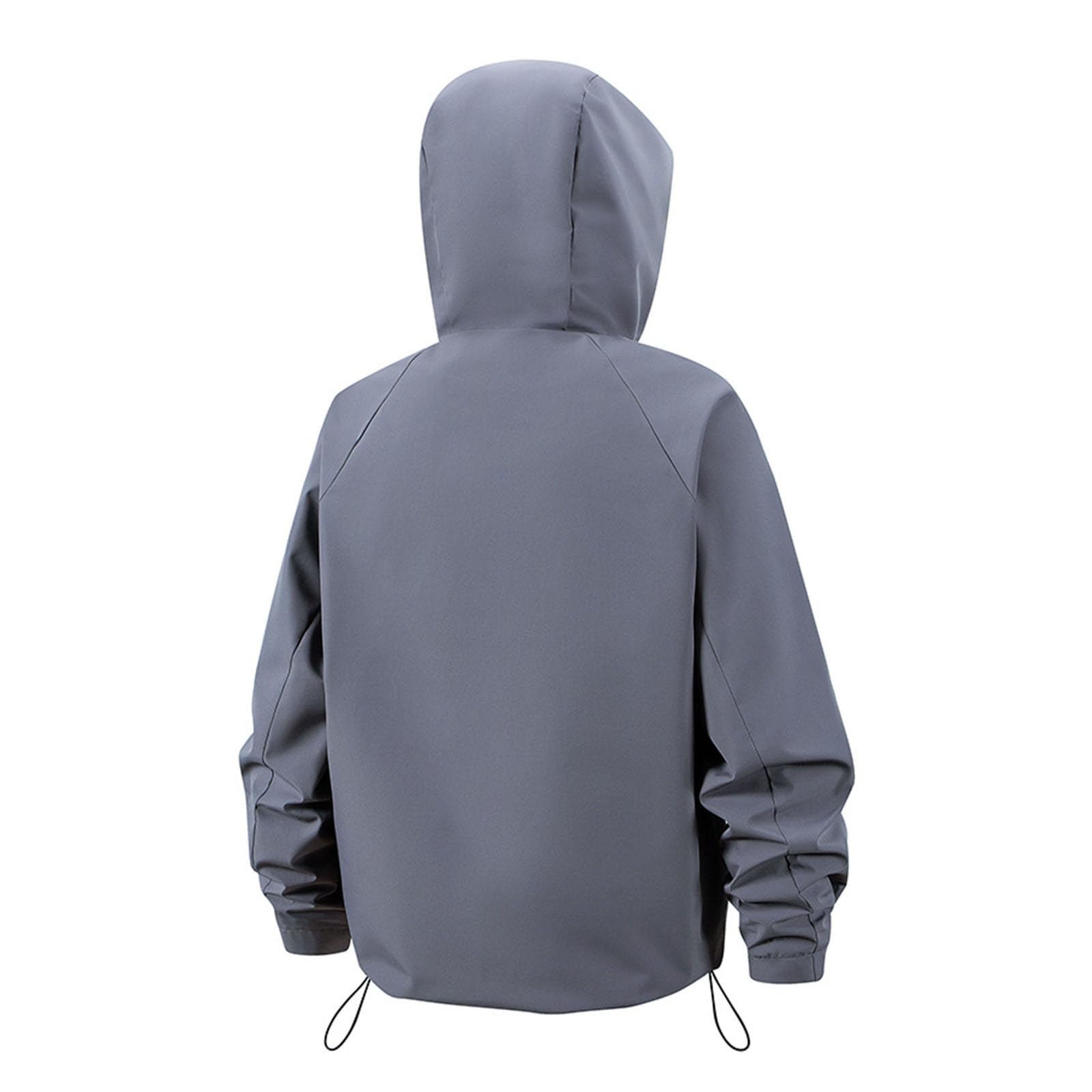 Generico Giacche Antipioggia Uomo - Giacca Casual Antivento Leggera Impermeabile Softshell Foderata Pile Cappuccio Sportiva Outdoor