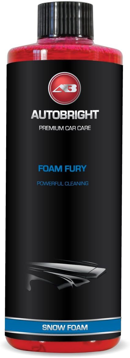 AutobrightFoam Fury snow foam. 1 litre of incredibly thick cherry scent foam. Safe over wax and sealants!