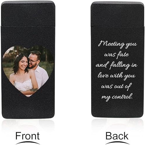 Miniatura 7 de Fortheday Encendedor eléctrico personalizado para hombres, encendedor grabado personalizado con encendedores recargables USB para el día del padre,