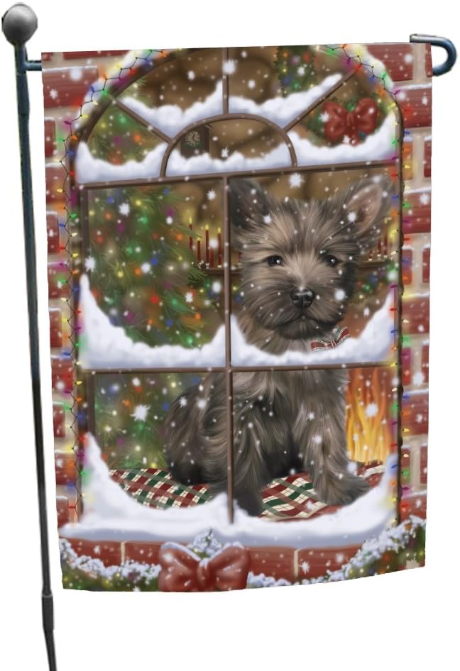 Doggie of the Day Cairn Terrier Dog Garden Flags -Please come Home for Christmas - Double Sided- Yard Lawn Spring Decorative Gift - Home Decor 12 1/2"w x 18"h - GFLAG252265