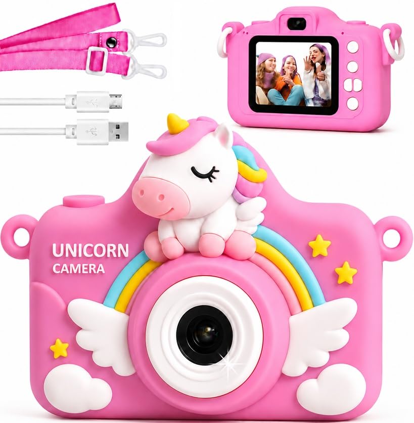 Toy Imagine Kids Digital Camera | 1080p Video & 48MP Photos | 2" Screen, USB Rechargeable & Portable | Fun Mini Toy Camera for Boys & Girls Age 3–10 | Educational Birthday Gift (Unicorn Design)-image-38