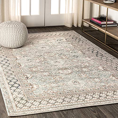 JONATHAN Y Area Rugs, Microfiber, Light Blue,Ivory, 3 X 5, 91 x 152 cm (Rectangular)