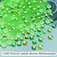 Vista 2 de 1500 diamantes de imitación de resina de 0.197 pulgadas (0.197 in), redondos, con parte trasera plana, diamantes de imitación de resina