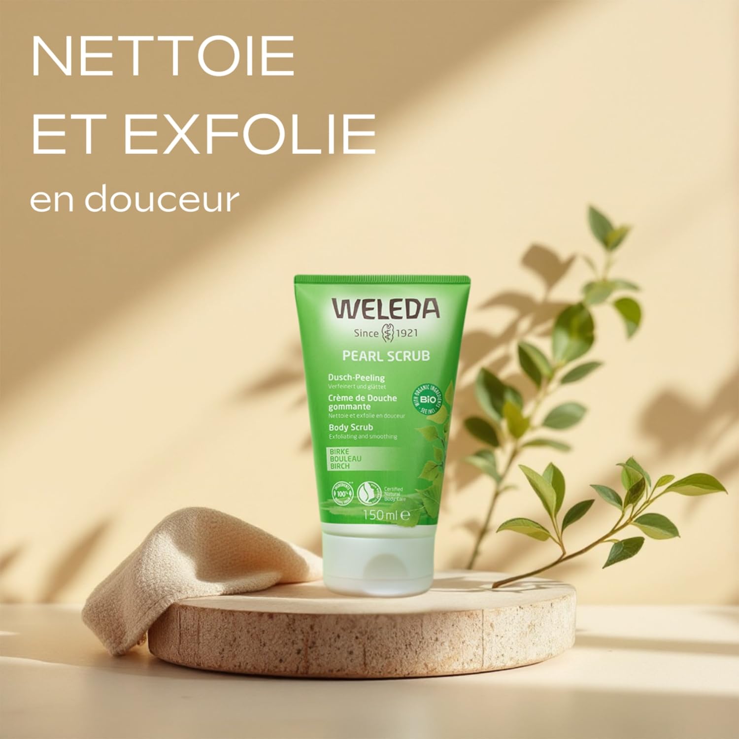 WELEDA - Crème de Douche gommante au Bouleau - Nettoie et exfolie en douceur - Respecte l'équilibre naturel de la peau - Vegan** - 150 ml