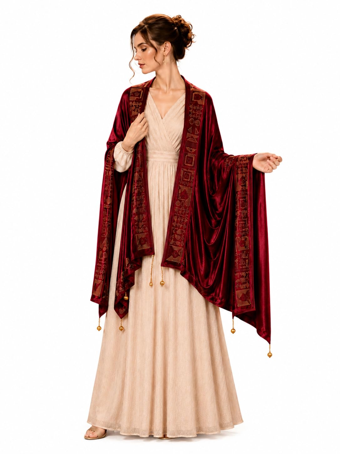 Premium Velvet Shawl for Women | Soft & Warm Embroidered Designer Wrap-image-40