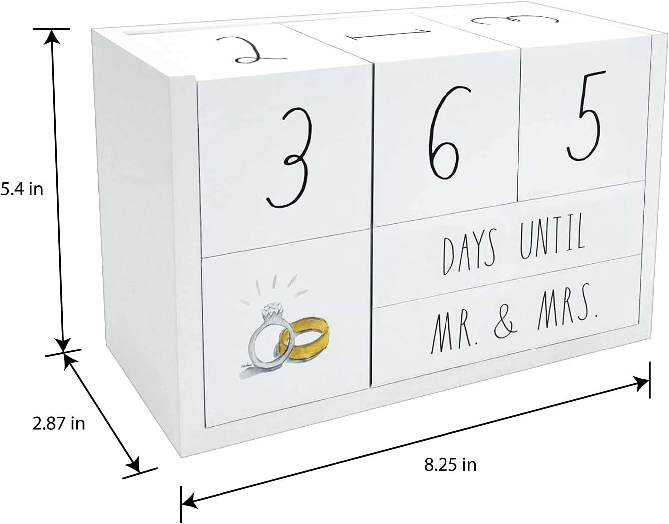 Rae Dunn Countdown Calendar - 9 Piece Wedding Countdown Block Set for Recently Engaged Women and Men - Engagement Gift for Couples, Bride to Be Gifts for Her - Count Down Birthday, Anniversary