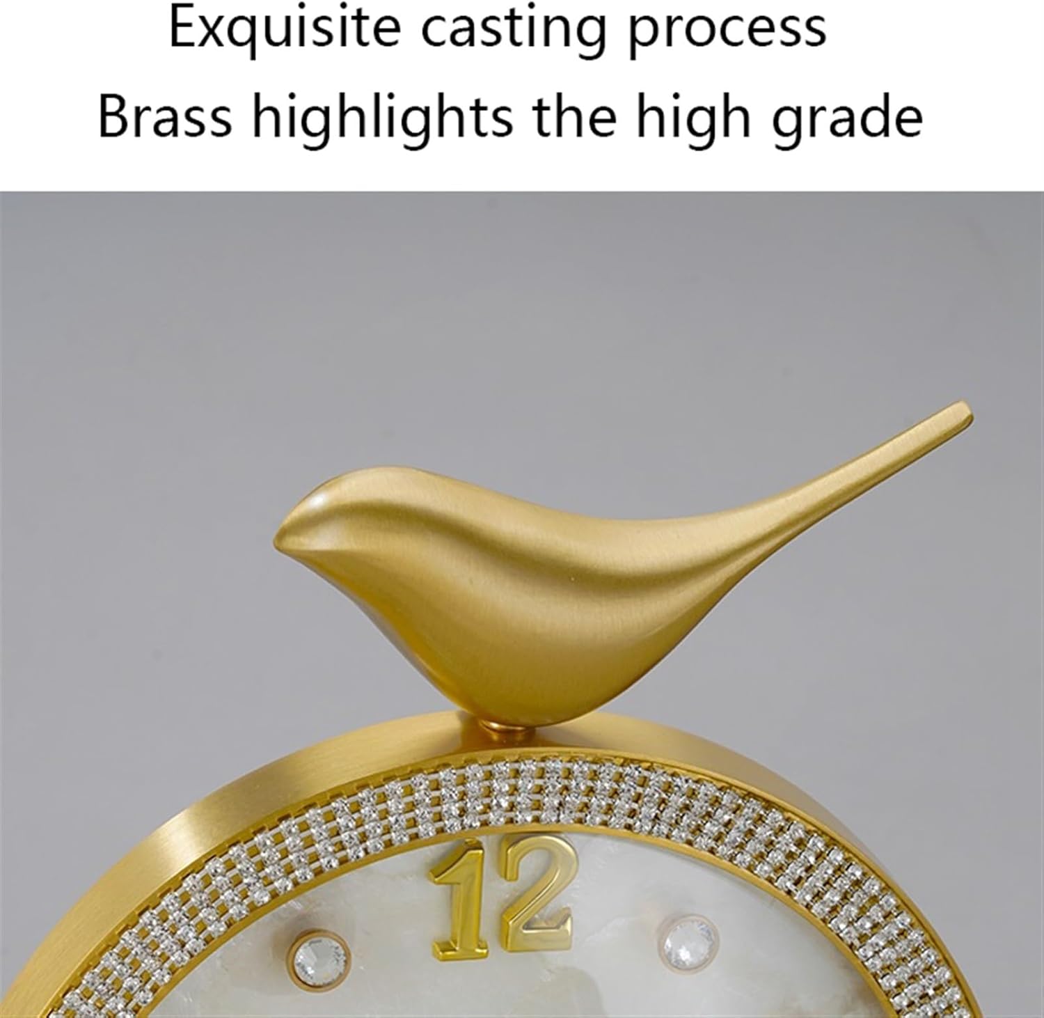 Desk Clock Brass Desk Clock Living Room Home Brass Desk Clock Simple Clock Ornaments Desk Clock Bedside Desktop Ornaments Decorative Mantel Clock(Green)