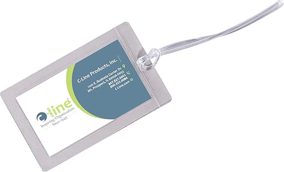 C-Line Super Heavyweight Cleer Adheer Luggage/ID Tag with Straps, 4-9/16 x 2-13/16 Inches, 10 per Pack 65107