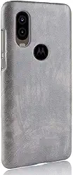 Capa para Moto One Vision, capa de celular com proteção robusta 360° protege seu telefone capa de couro granulado para Moto One Vision
