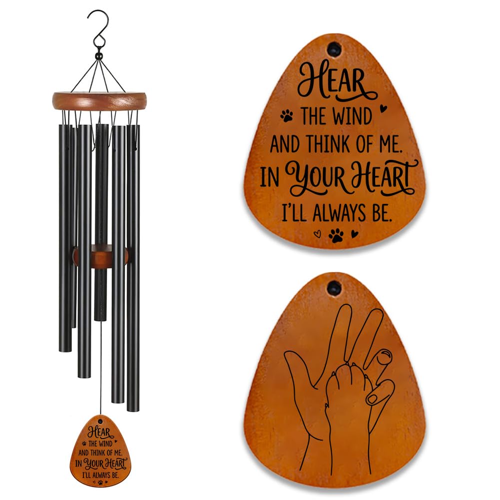 BEUNITONE Pet Memorial Wind Chimes, Sympathy Gifts for Loss of Pets, Pet Bereavement Wind Chime for Garden Balcony Porch Window Patio, Unique Memorial Windchime Gifts for Friends and Family