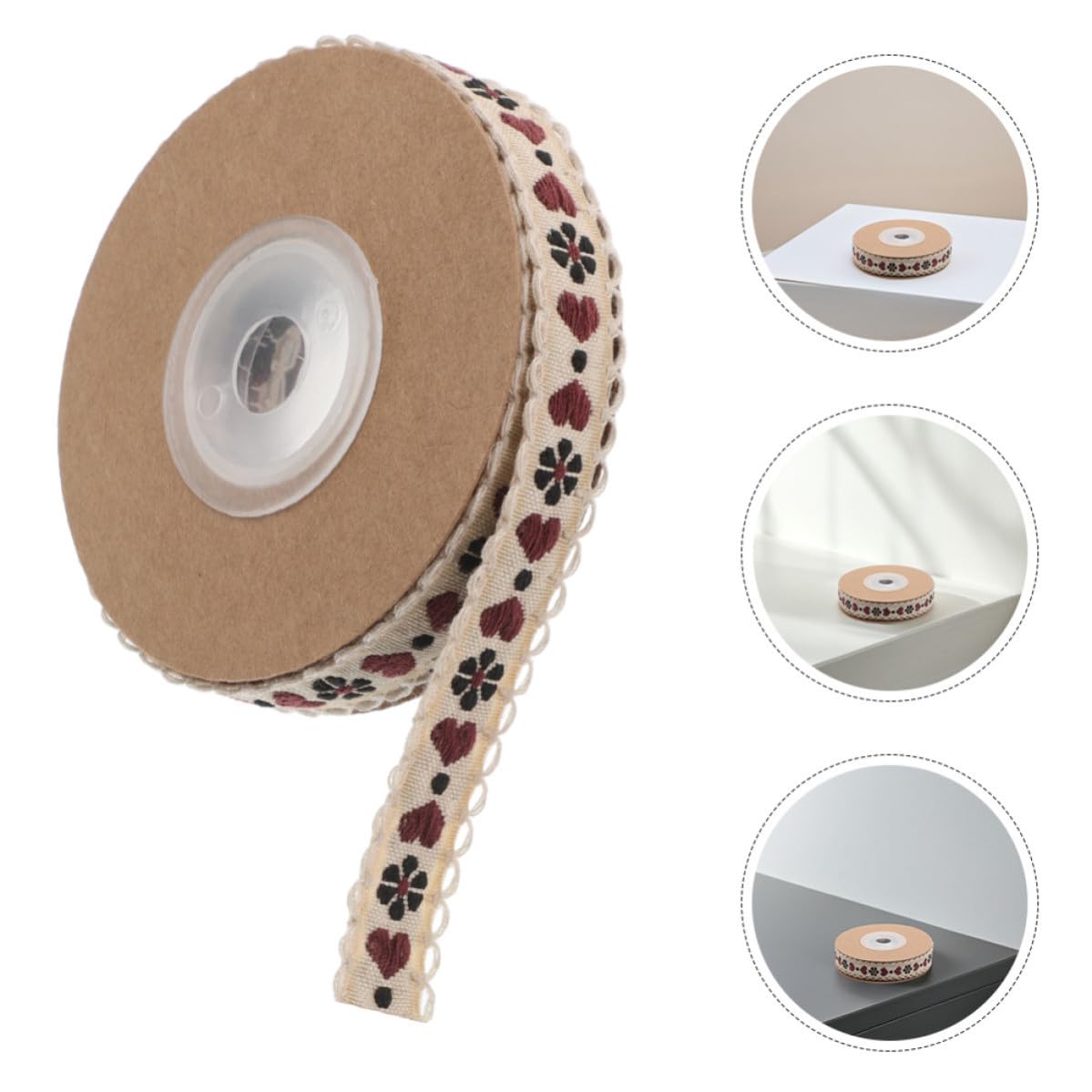 SEWACC 10 Rollen Vintage Polyesterbandrolle mit Blumenmuster 2 Rollen Einfach zu Schneiden und Nähen für Selbstgemacht Bastelarbeiten und Hüte Künstlerisches Design