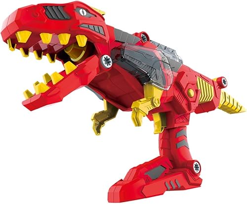 CoolToys Dino Morpher de 17 piezas con luces emocionantes y efectos de sonido animados Juego de súper transformación con taladro eléctrico, rojo