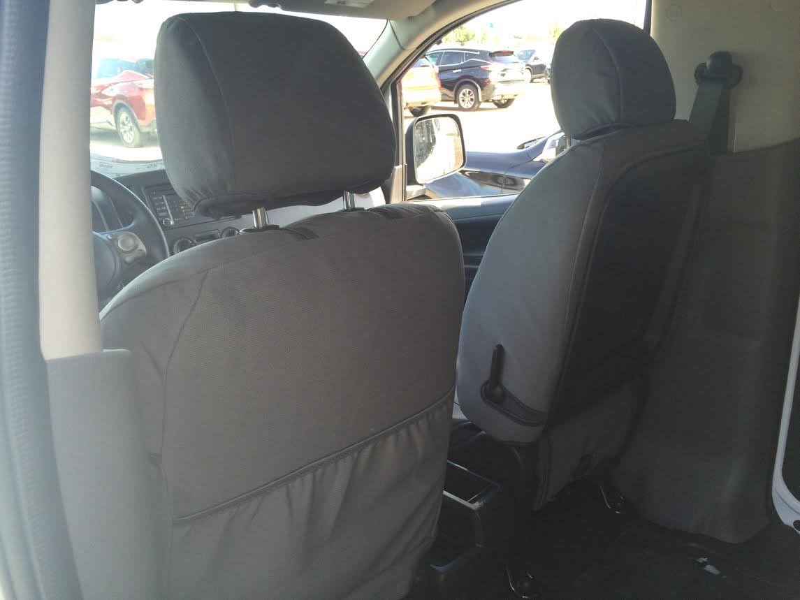Durafit Seat Covers, Made to fit NV 200 Van Front Bucket Seat Covers in Gray Twill
