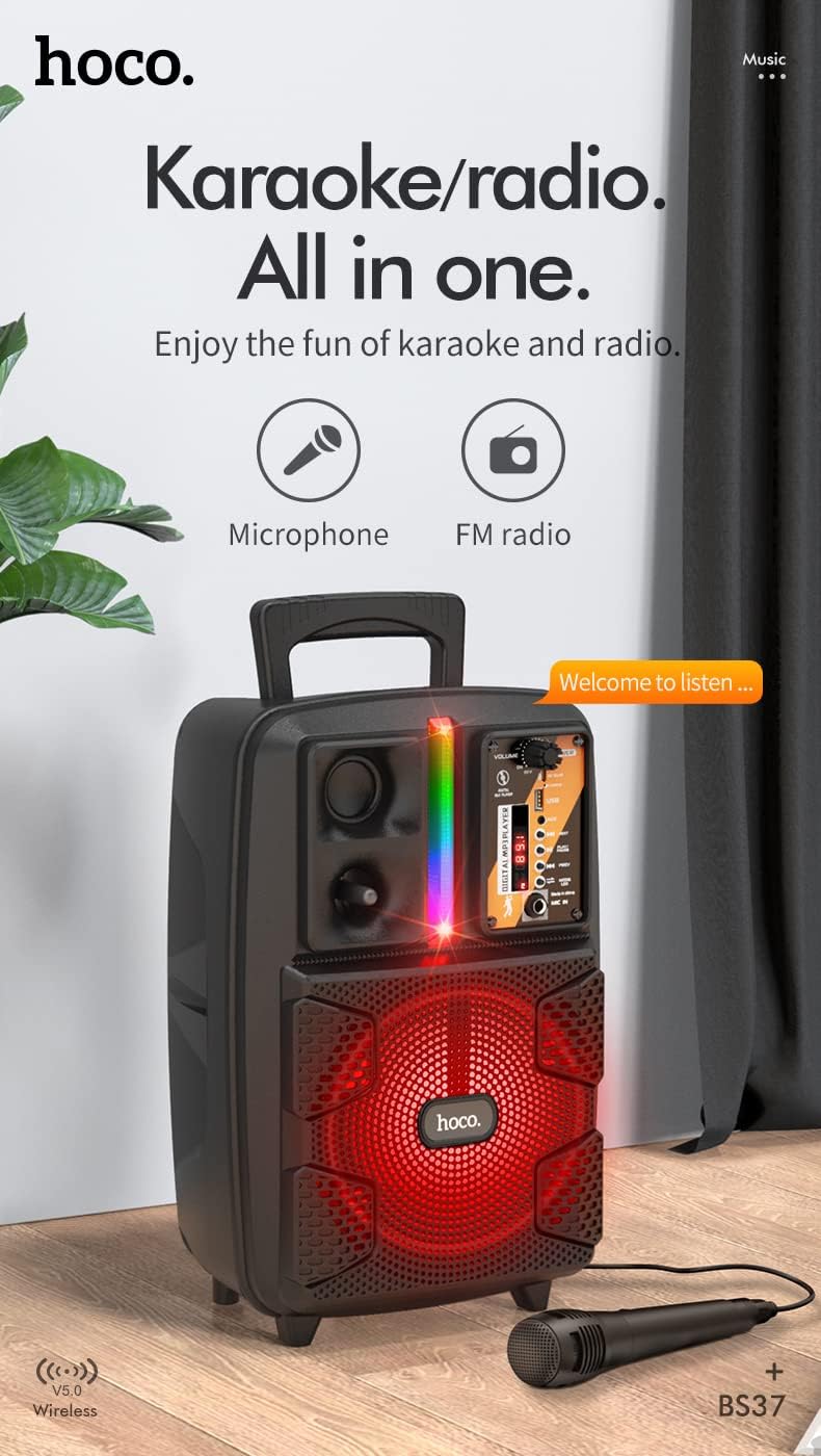 HOCO BS37 Speaker with wired microphone for karaoke