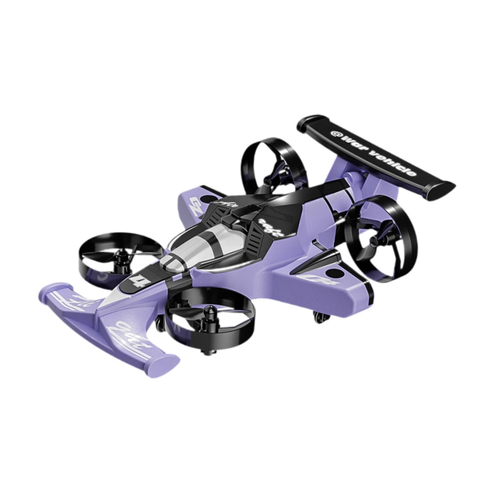 TISHITA Aeroplano Telecomandato Drone 2in1 Quadcopter RC Giocattolo Acrobatico Materiale PP Funzione Rotazione 360 Gradi per Bambini Adulti Gioco, Viola