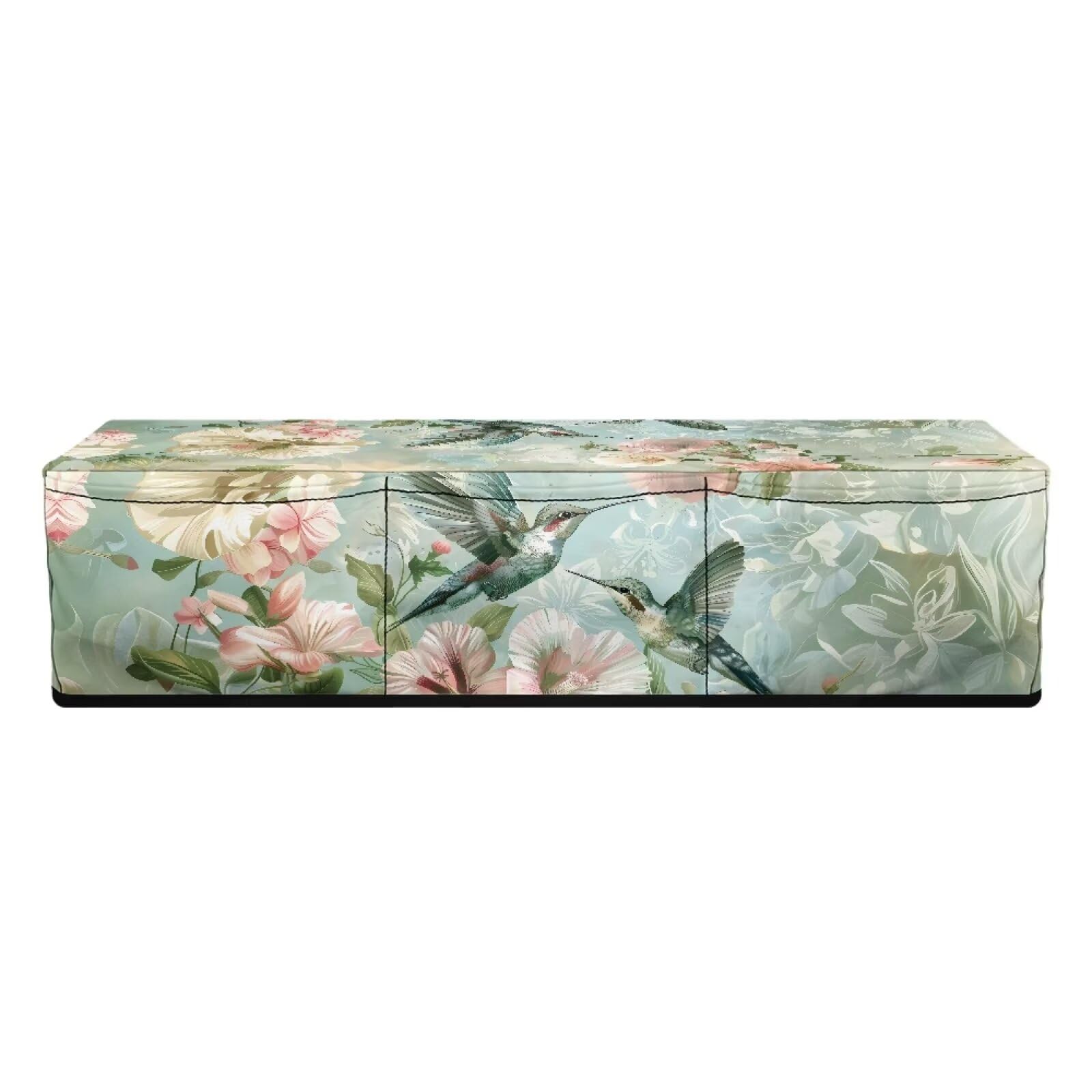 Binienty Hummingbirds Flower Green Dust Cover Compatible with Cricut Maker,Carrying Bag for Cricut Machine with 3 Pockets Organization and Storage Bags