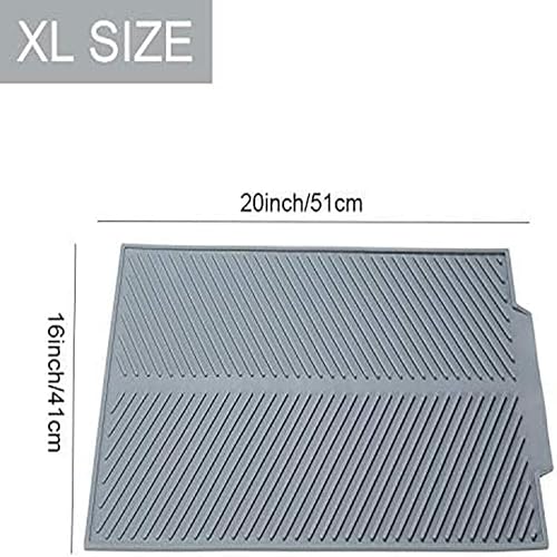 Miniatura 6 de Tapete de silicona para escurrir platos, ecológico, tapete de secado de platos para encimera de cocina, antideslizante y almohadilla aislante de