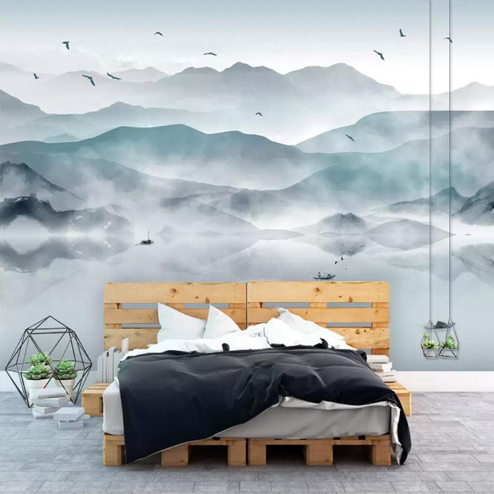 Papier peint style chinois art abstrait haut de gamme pour bureau