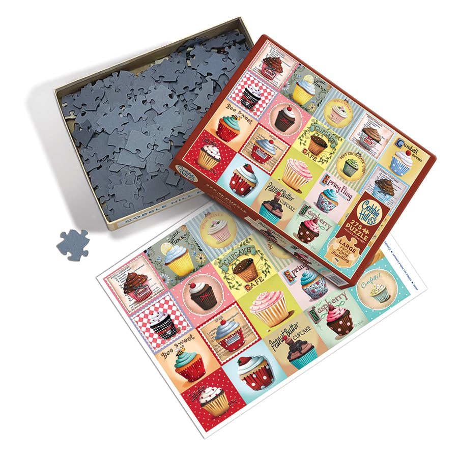 Cobble Hill Puzzle 275 Pezzi Per Adulti E Bambini: Cupcake Cafè, Poster Incluso, Dimensioni 99,7 X 67,6 Cm, Fatto In USA
