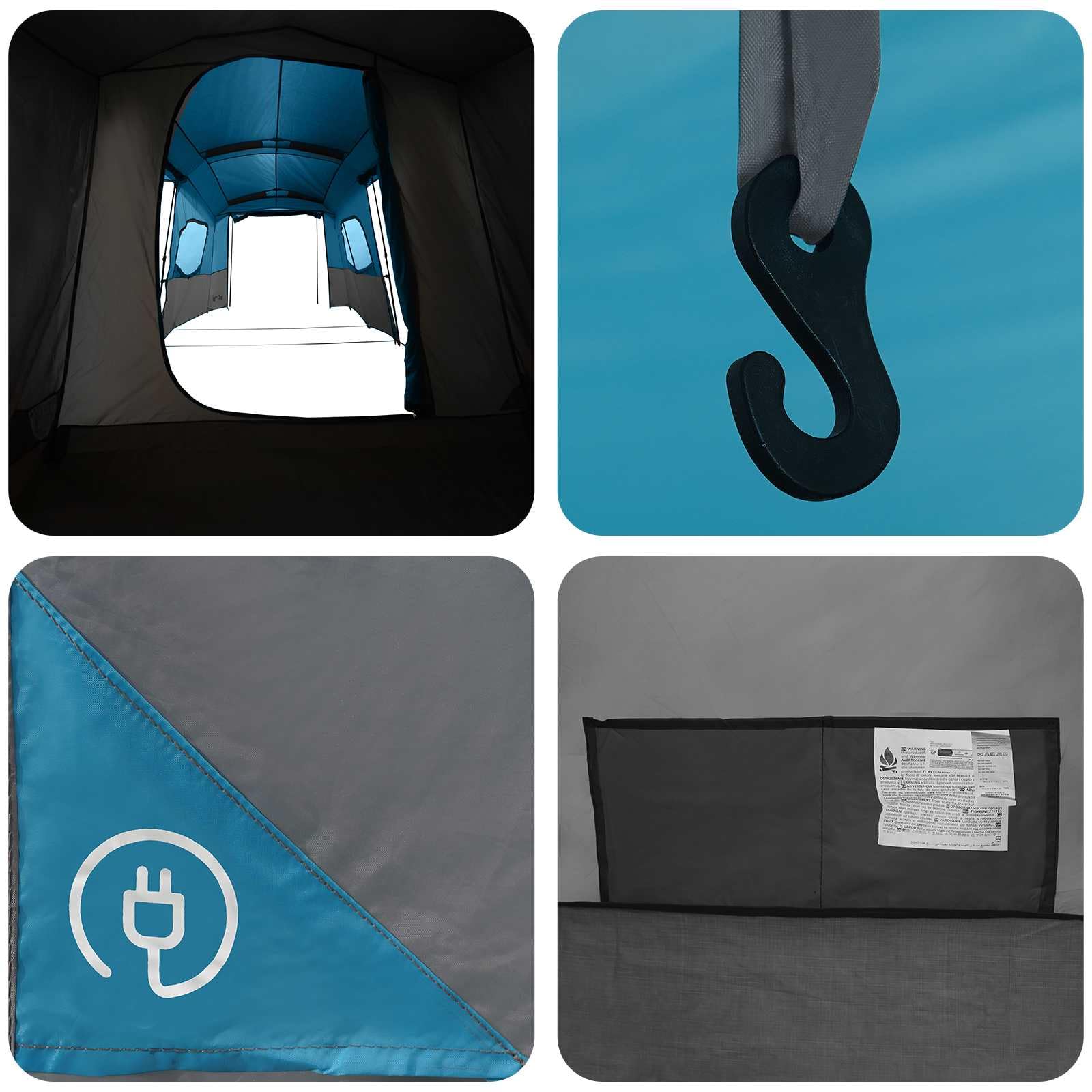 vidaXL Tienda de campaña instantánea con mosca impermeable para 3 personas, instalación rápida