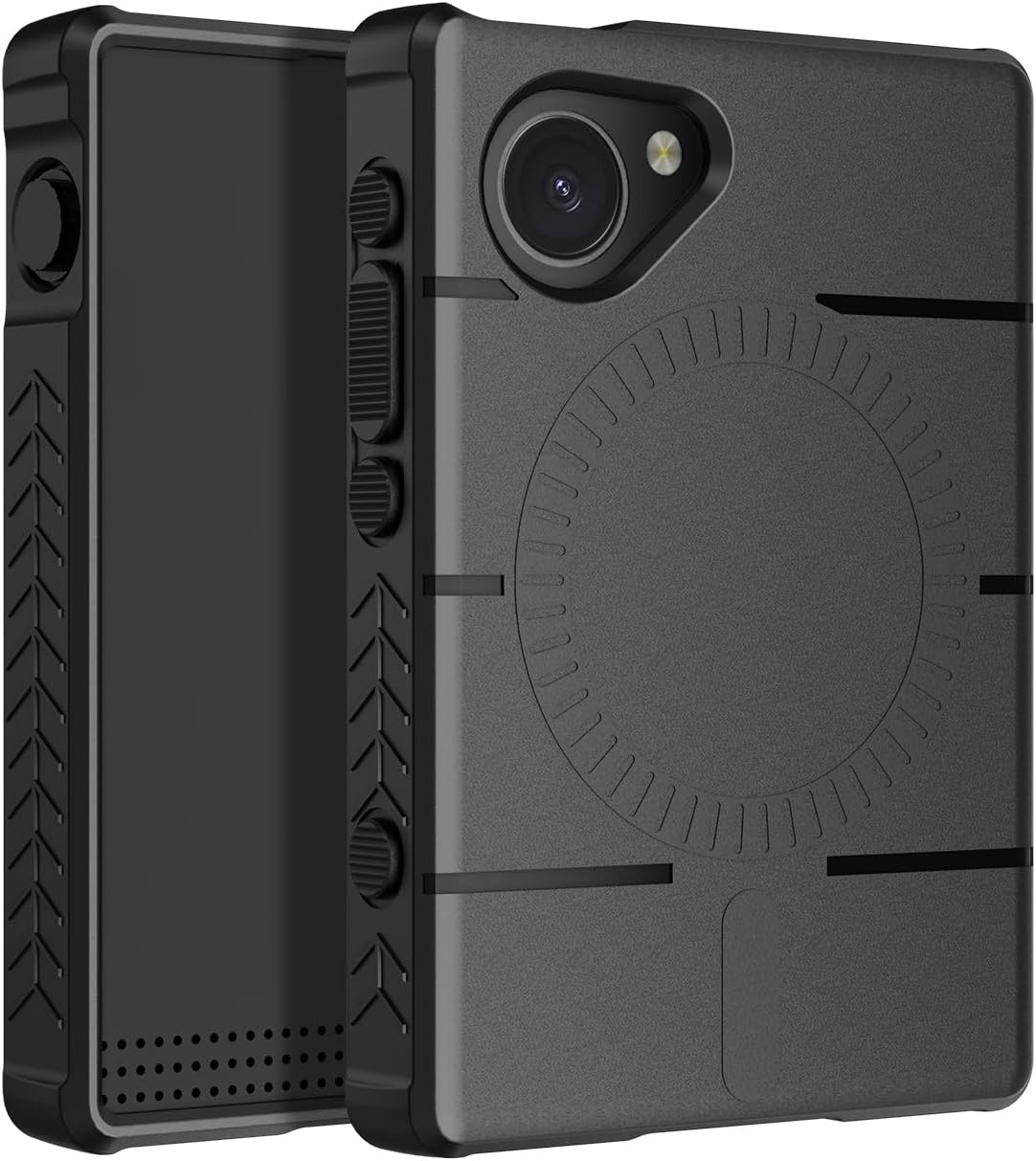 Case and Wallet Combo for Light Phone III, Nakedcellphone Rugged Cover (Compatible with MagSafe) and Bifold Credit Card Holder - Matte Black