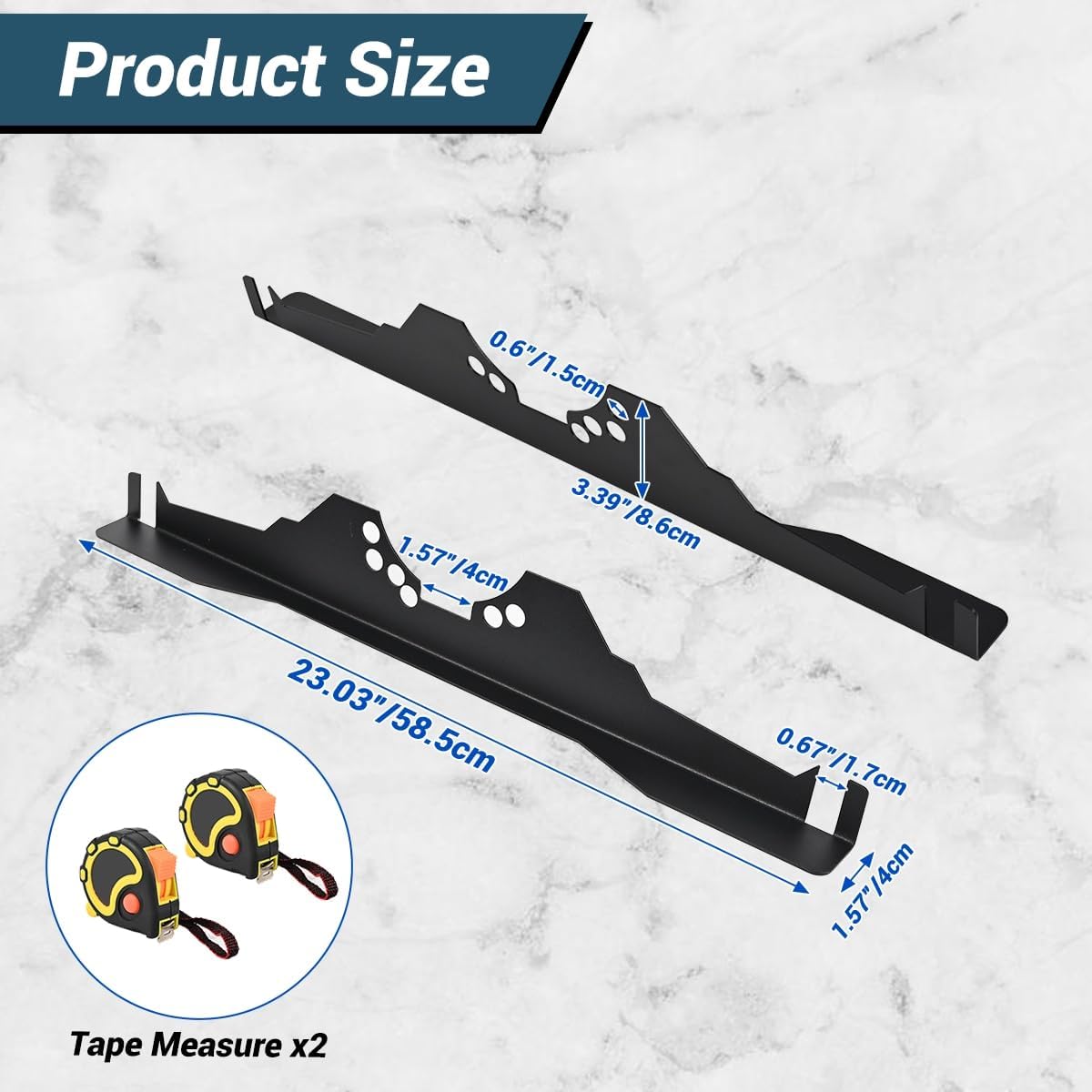 2Pcs Toe Alignment Tool Plates,Stainless Steel Wheel Alignment Tool Toe Angle Accurate Measurement Gauge for Polaris RZR XP 1000 Turbo S Ranger General for UTV (Black)