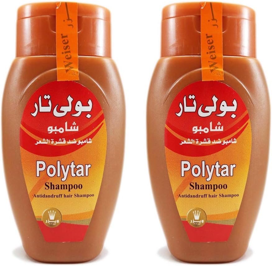 Polytar Shampoo Hair Dandruff Scalp Cleanser Hair Skin Shower Care ((2 Packages))