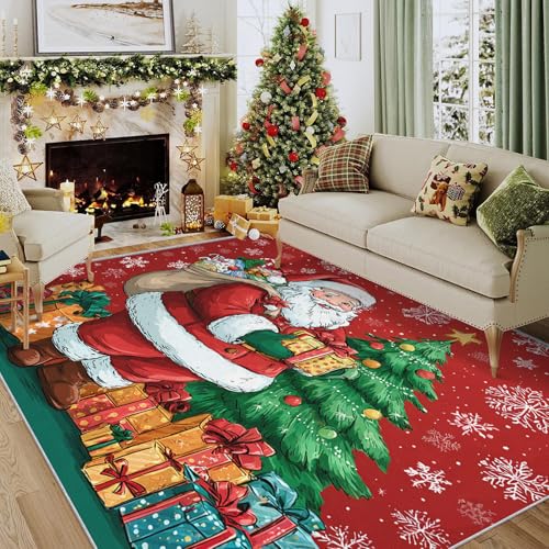 Tapis salon Père Noël lavable pour réchauffer l'ambiance de vos fêtes - 2