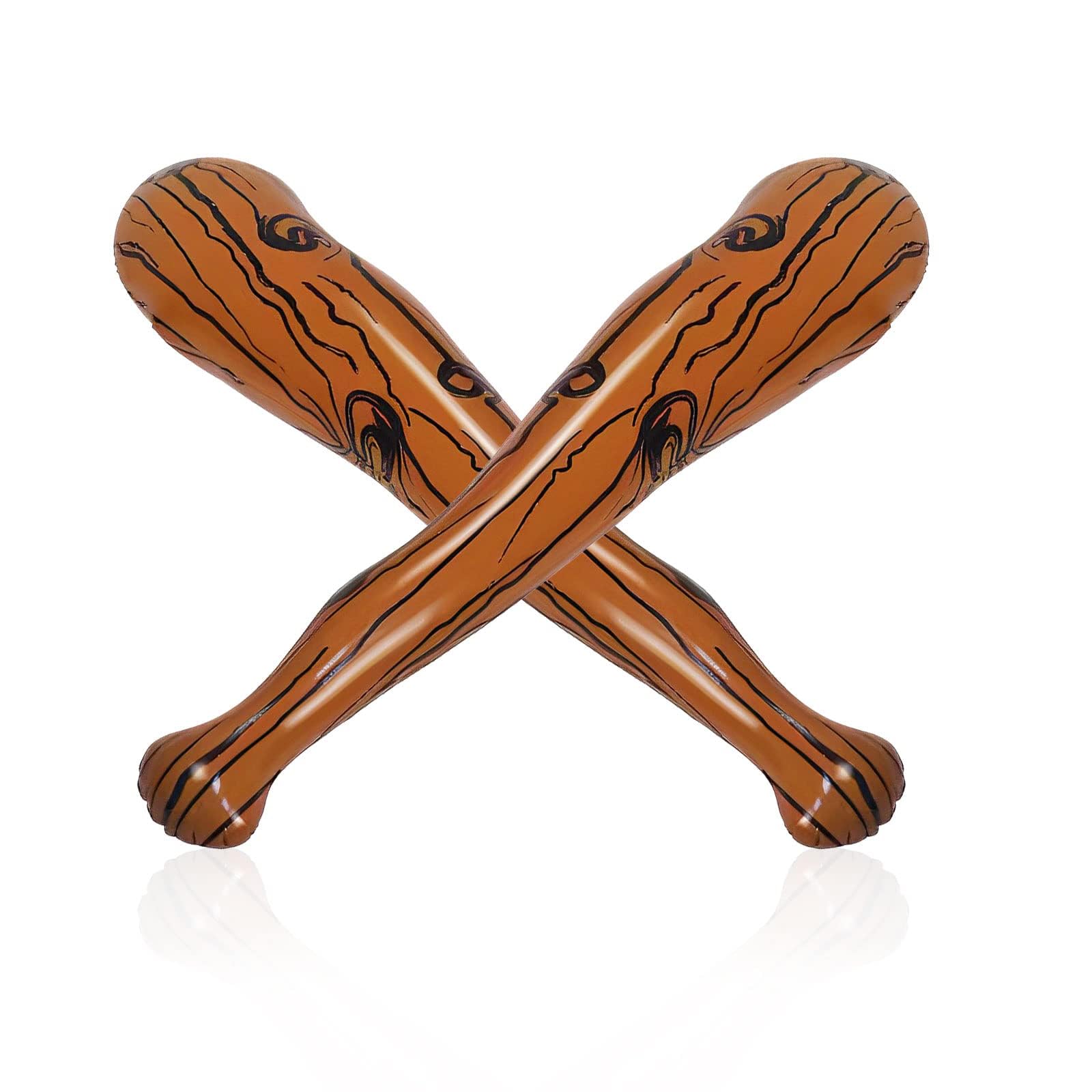 Bate de béisbol Inflable de 2 Piezas para Hombre, Accesorios de Cueva de Hombre, Decoración Temática Marrón