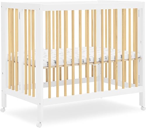Miniatura 11 de Delta Children Mia - Mini cuna plegable portátil con colchón de 1.5 pulgadas, certificado Greenguard Gold, blanco biancanatural