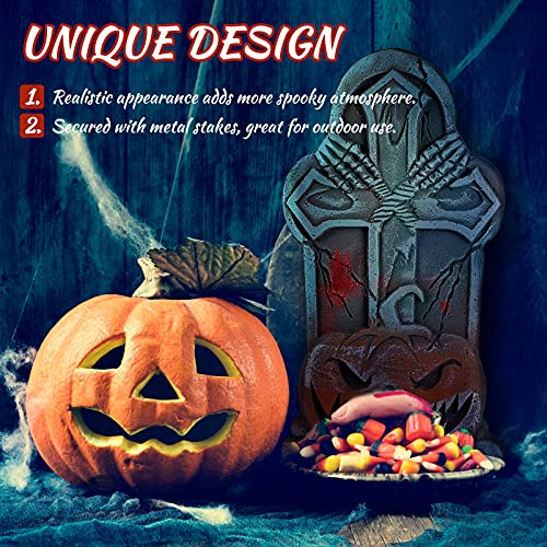 Nuobesty 6Pcs Creative Creepy Halloween Headstones Cemetery Decorations For Outdoor Party Halloween Tombstone Spooky Haunted House Foam Tombstone Halloween Props Haunted House Party #TOP4