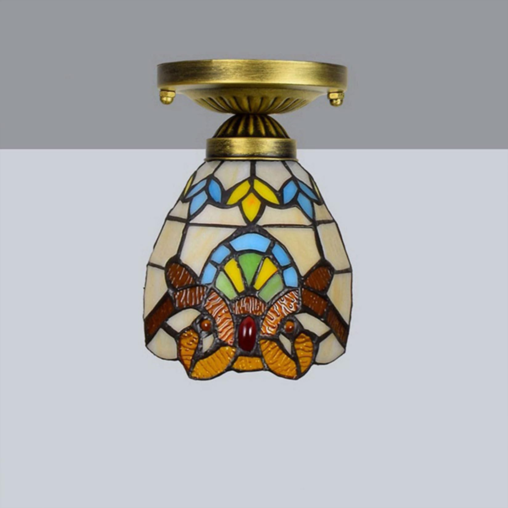 Lampa Wisząca, Lampa Sufitowa W Stylu Tiffany, Witraż Do Korytarza, Mini Lampa Sufitowa, 1 Lampa, 6 Cali, Oprawa Sufitowa Do Montażu Podtynkowego Do Salonu, Sypialni, Kor