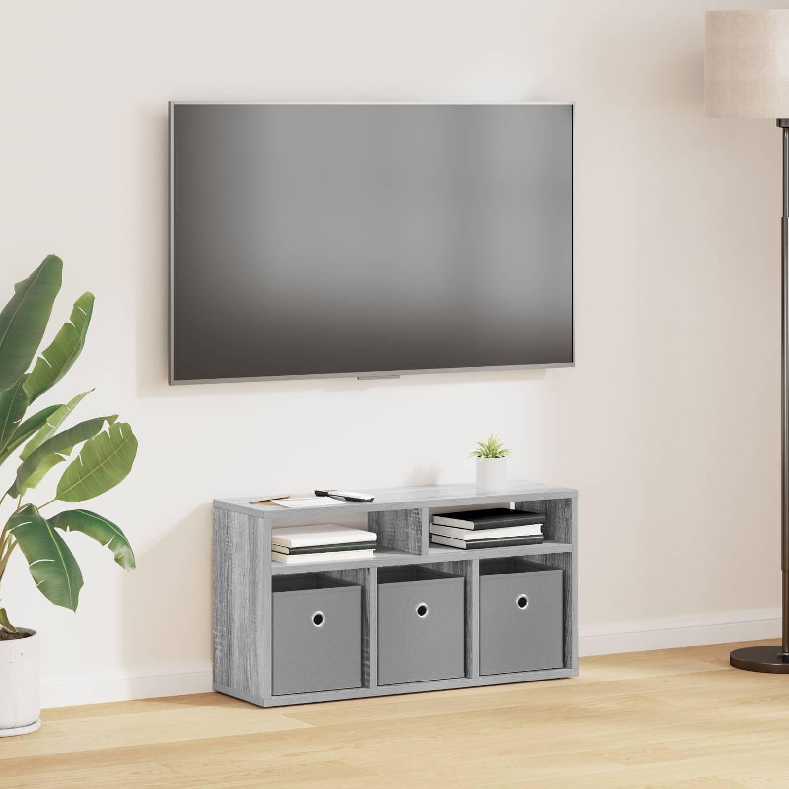 Mobiletto basso con 3 cassetti, grigio Sonoma, 72 x 22,5 x 38 cm