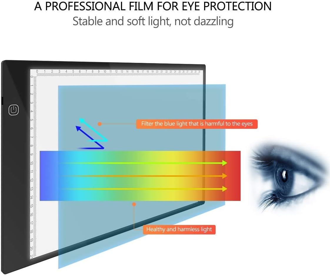 A4 Tracing Light Box Portable LED Light Table Tracer Board Dimmable Brightness Artcraft Light Pad for Artists Drawing 5D DIY Diamond Painting Sketchin