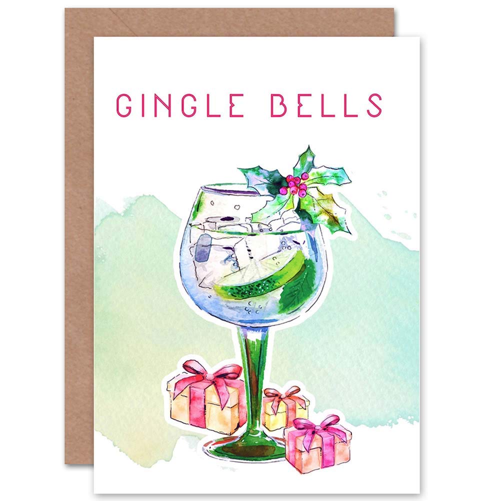 Wee Blue Coo Jingle Bells Gin Christmas Pun Funny Alcohol Card Cp3067