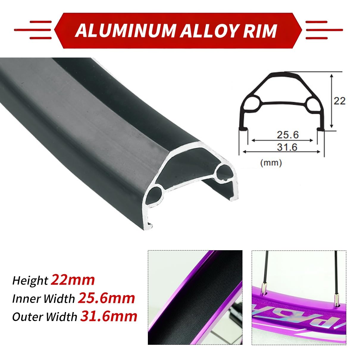 Mountainbike Fahrrad Hinterrad 24/26/27,5/29" Scheibenbremse Steckachse Fahrradrad 12 × 142mm Felge Aus Aluminiumlegierung 7-12 Gang Kassette